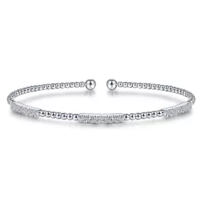 14k White Gold Diamond Bangle Bracelet