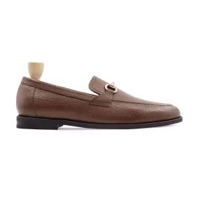 Abada - Men's  Brown Pebble Grain Leather Loafer