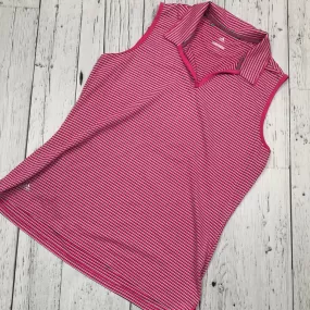 adidas pink golf stripe tank top - Hers L