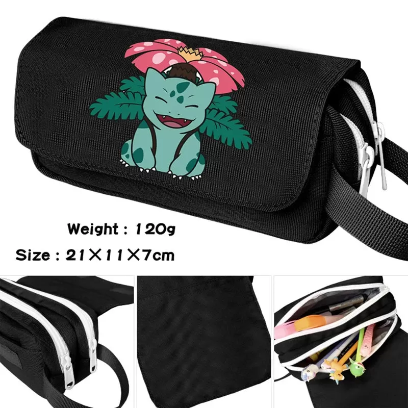 Anime Pokemon Pencil Case High Capacity Stationery Box Bulbasaur Cartoon Pikachu Charizard School Supplies Squirtle Pencil Bags