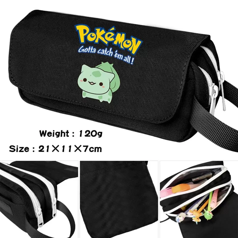 Anime Pokemon Pencil Case High Capacity Stationery Box Bulbasaur Cartoon Pikachu Charizard School Supplies Squirtle Pencil Bags