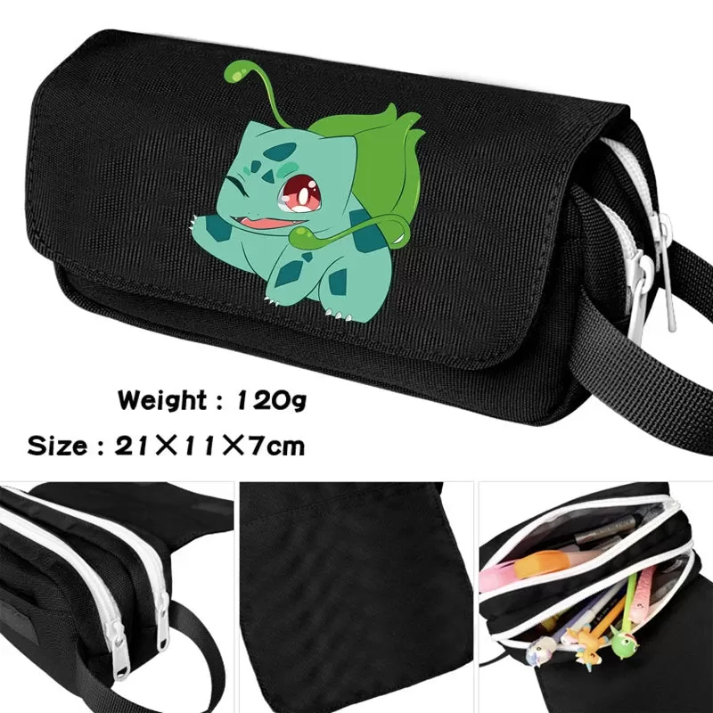 Anime Pokemon Pencil Case High Capacity Stationery Box Bulbasaur Cartoon Pikachu Charizard School Supplies Squirtle Pencil Bags