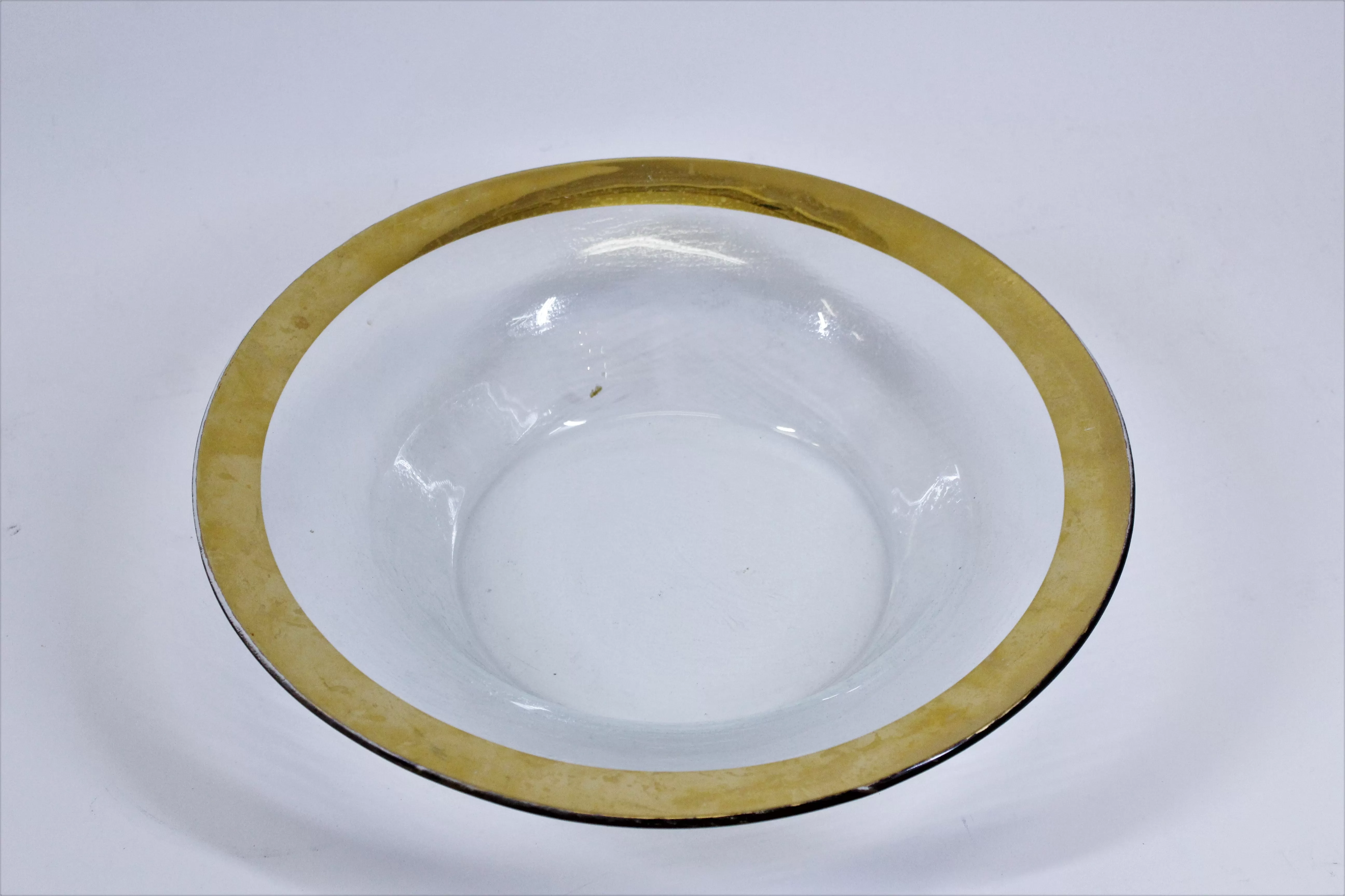 Annieglass Serving Bowl with Gold Trim