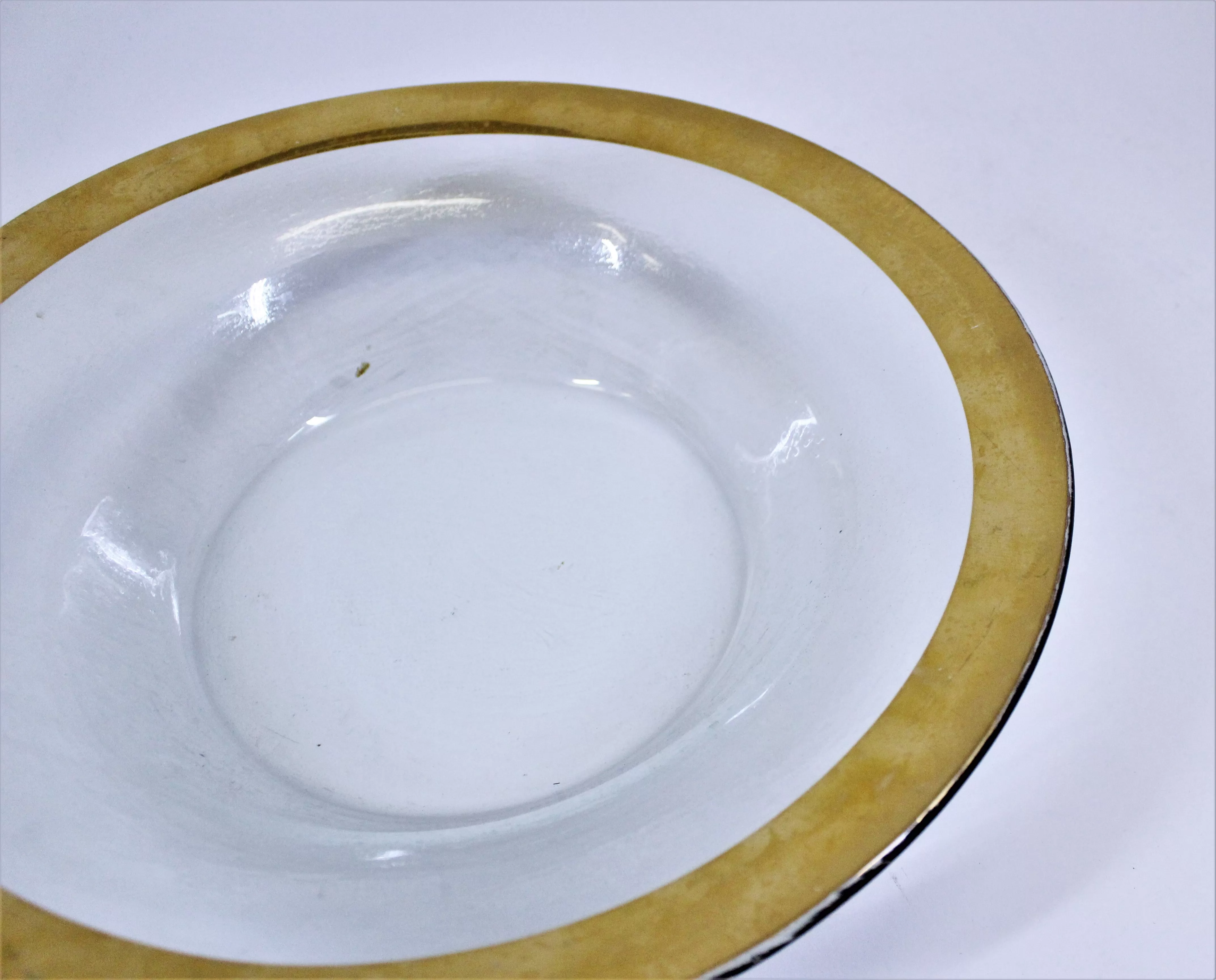 Annieglass Serving Bowl with Gold Trim