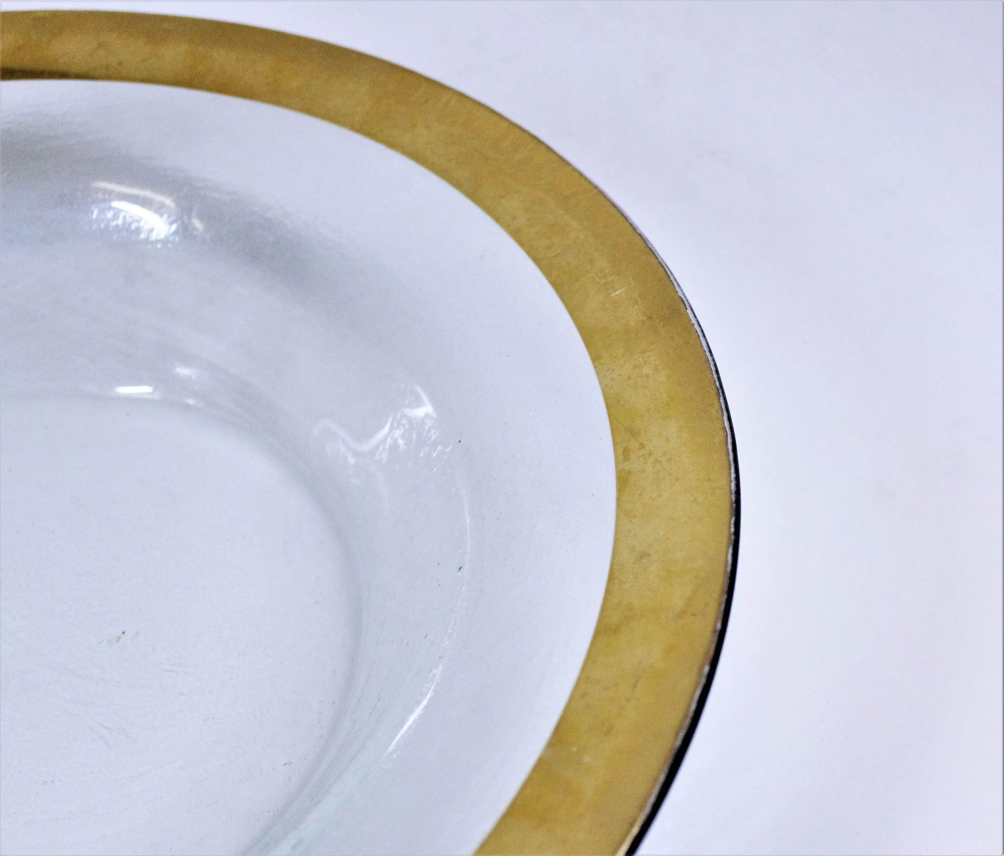 Annieglass Serving Bowl with Gold Trim