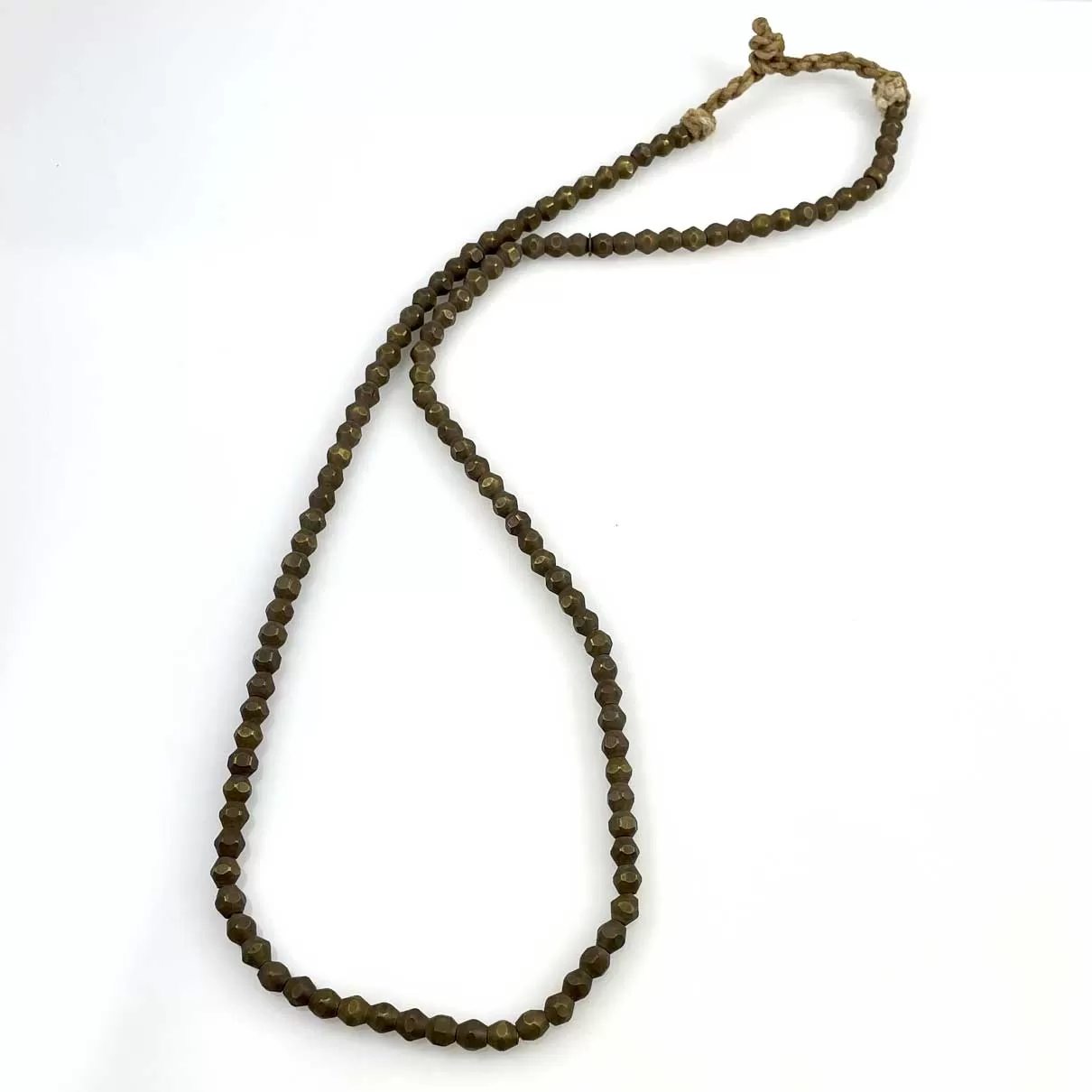 Antique Brass Meditation Mala Bead Necklace Tibet