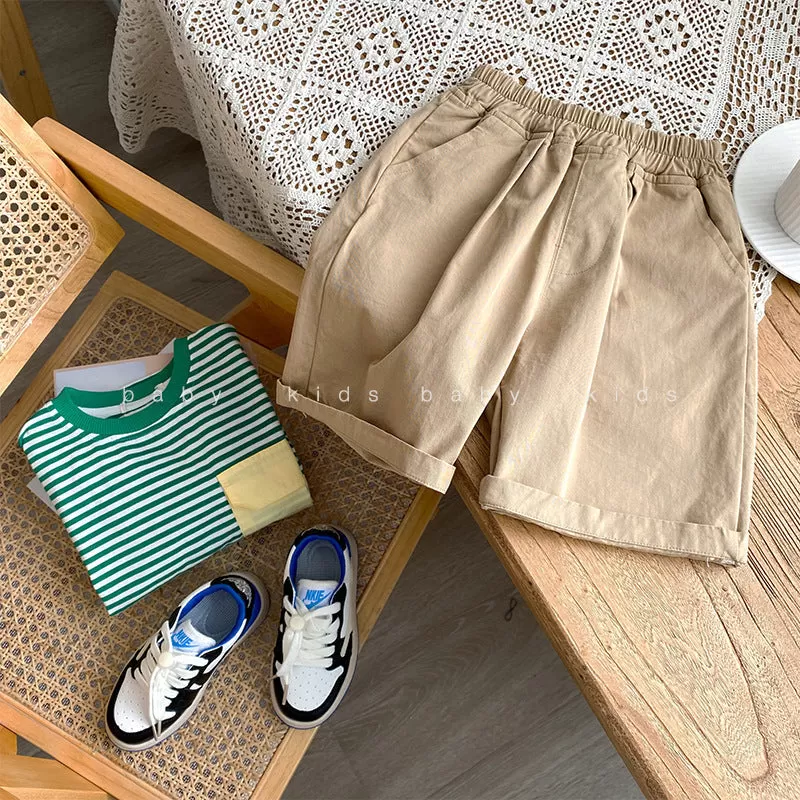 Baby Kid Boys Solid Color Shorts