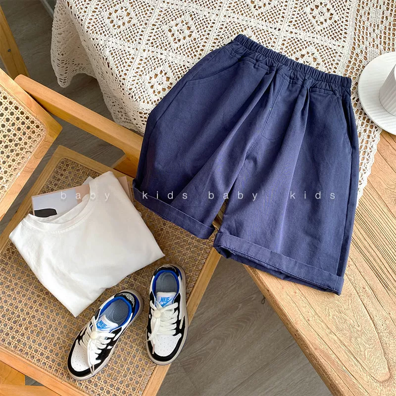 Baby Kid Boys Solid Color Shorts