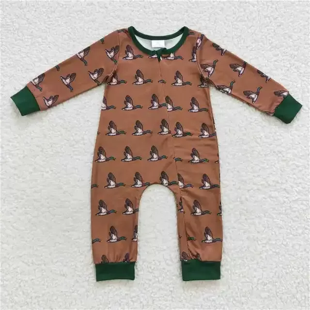 Baby Romper - Boys - Zip - Ducks in Flight Western