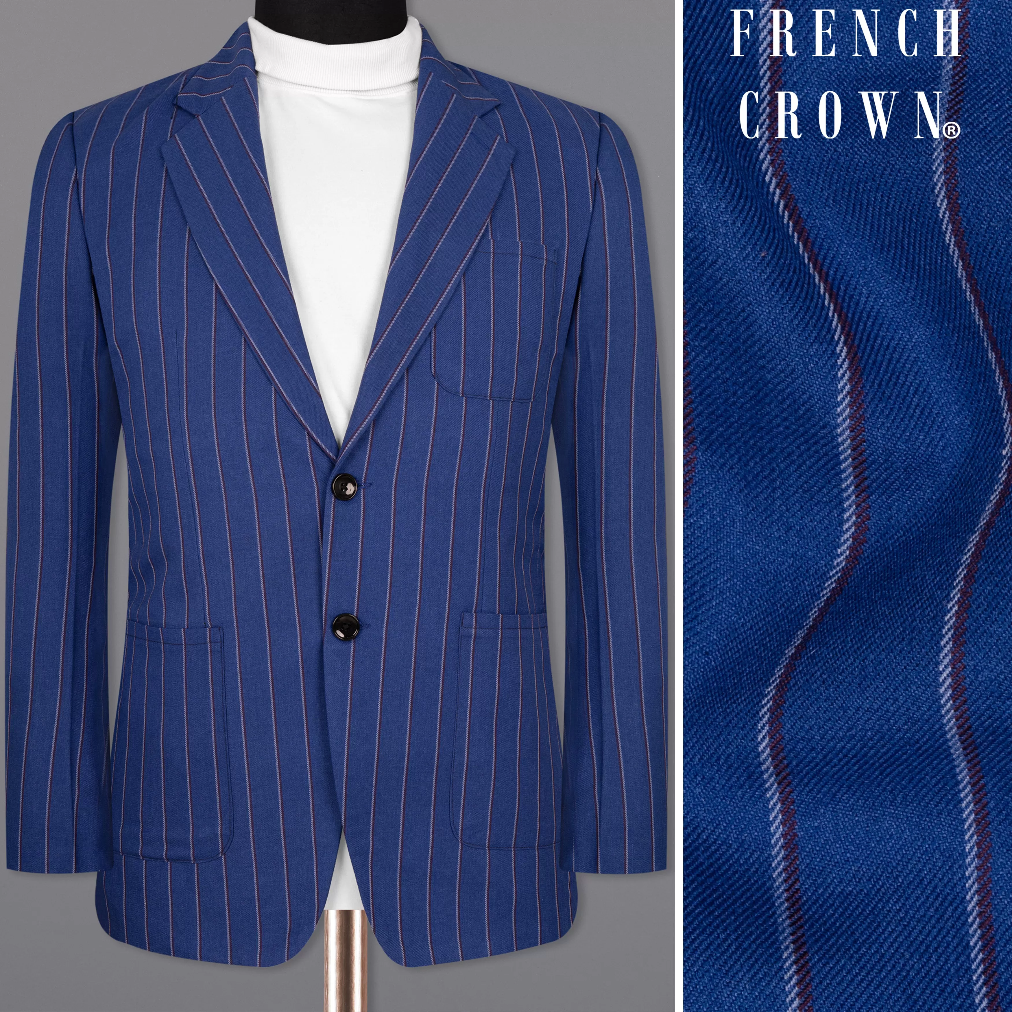 Bahama Blue Striped Woolrich Sports Blazer