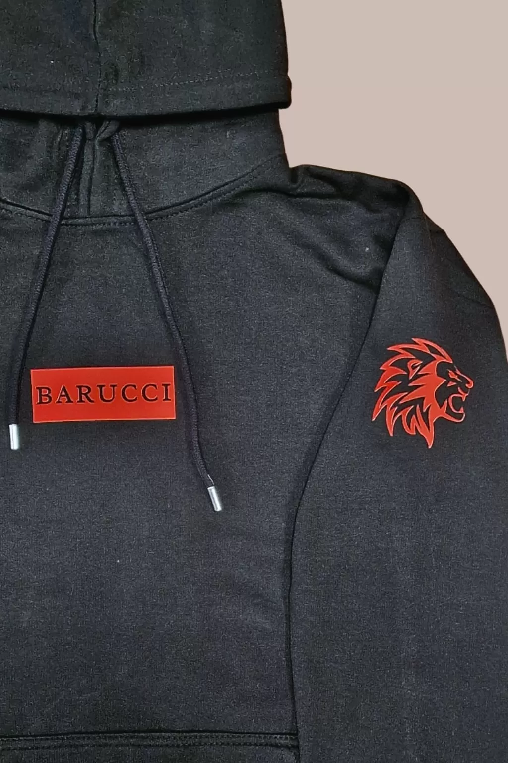 Barucci Joe Black Cotton-Blend Hoodie With Red Logo