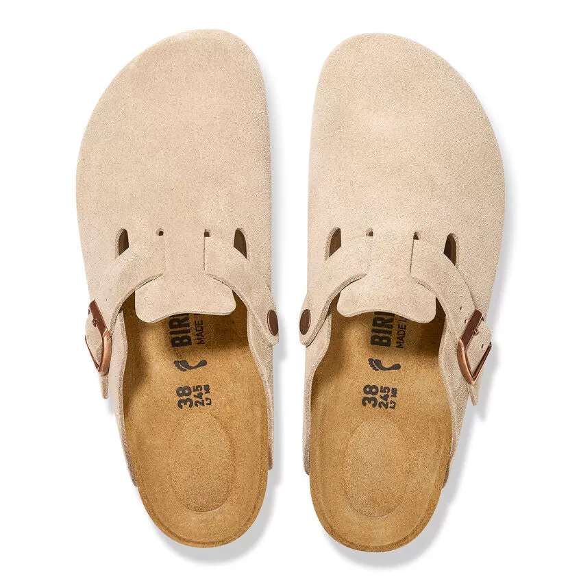 'Birkenstock' Women's Boston Suede Leather Clog - Latte Cream