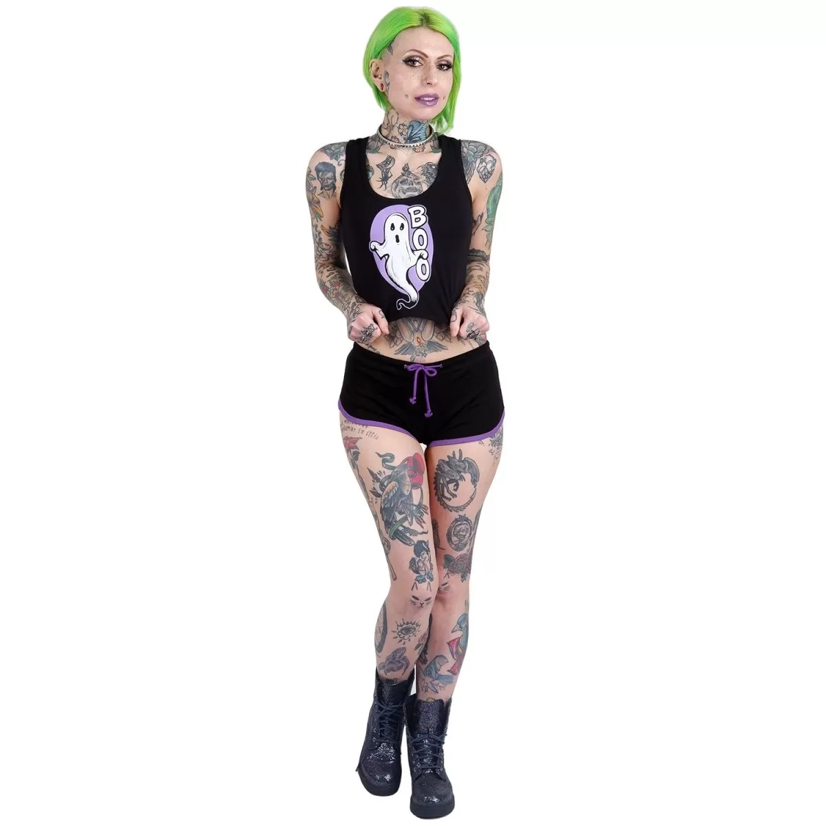 Boo! Spooky Ghost Cropped Tank Top