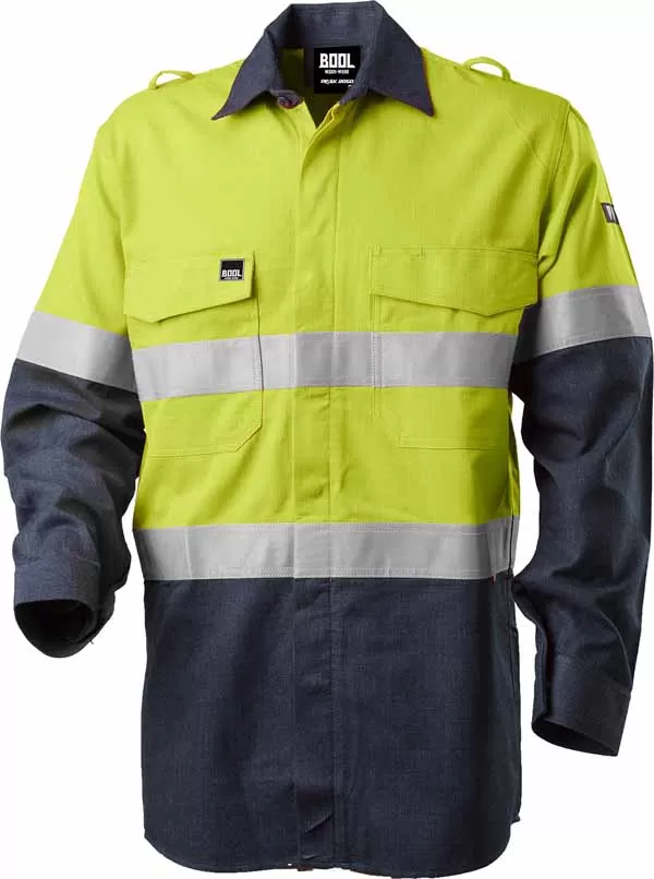 Bool Shirt Parvotex® Inherent Fire Retardant Two Tone L/S c/w Loxy® FR Tape HRC1  BW2500T1