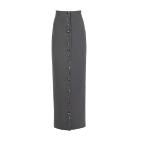 Buttoned Maxi Pencil Skirt