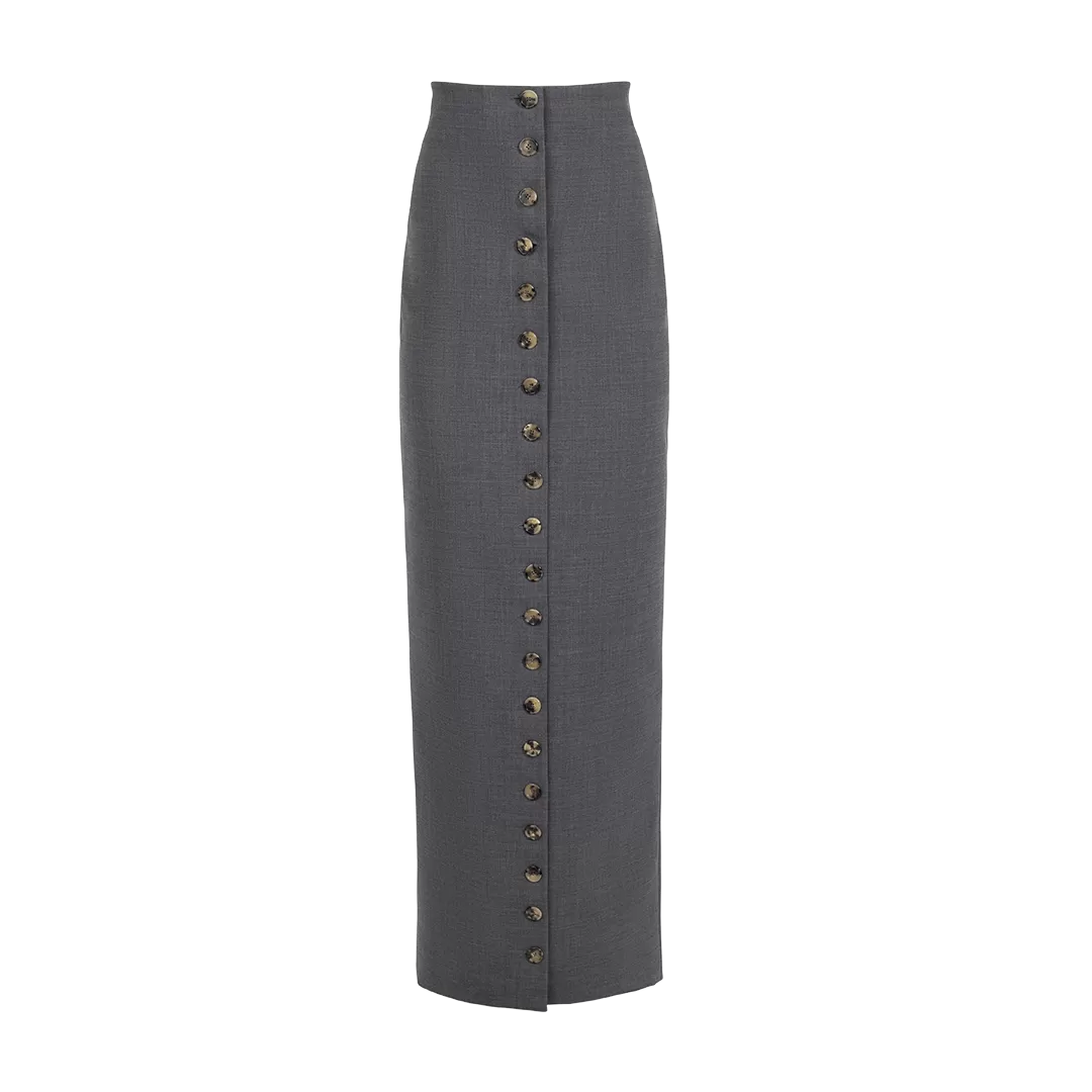 Buttoned Maxi Pencil Skirt