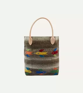 Chamula Brown Wool Hummingbird Blanket Tote