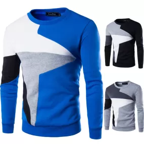 COLOR BLOCK CREW NECK PULLOVER