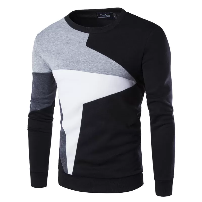 COLOR BLOCK CREW NECK PULLOVER