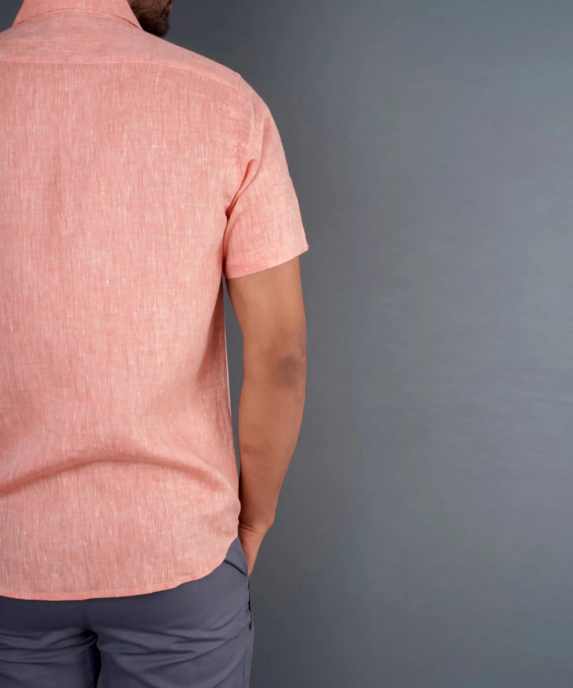 Coral Pink Linen Shirt