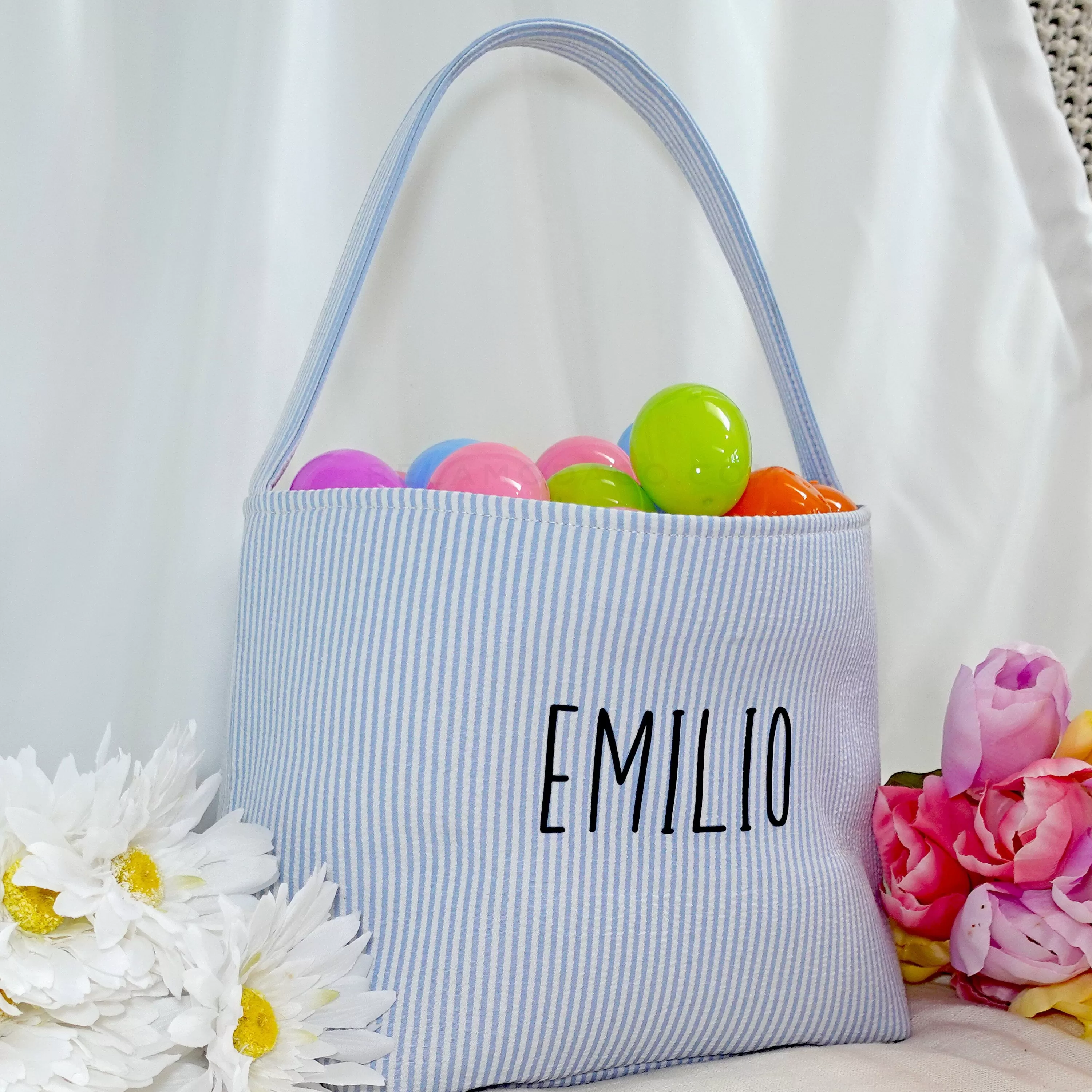 Custom Canvas Seersucker Easter Baskets