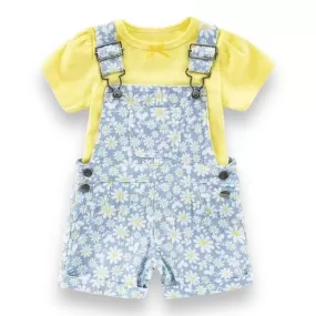 Cute Koala 2 Pc Dungaree & T-Shirt Set - Daisies