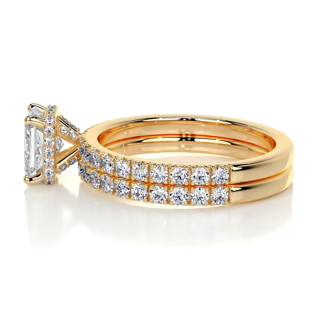 Deborah Lab Grown Diamond Bridal Set -18K Yellow Gold