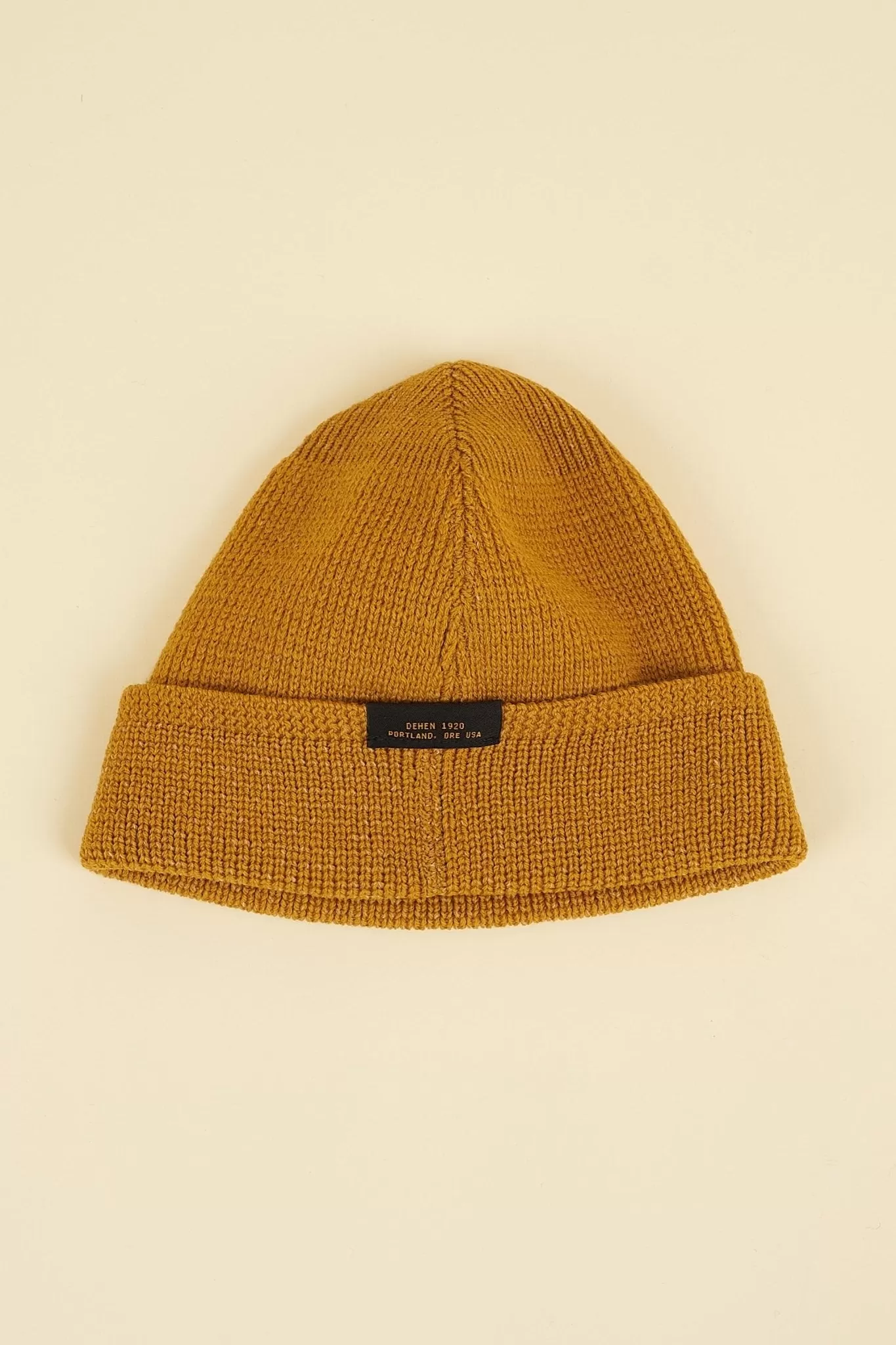 Dehen Wool Knit Watch Cap - Old Gold