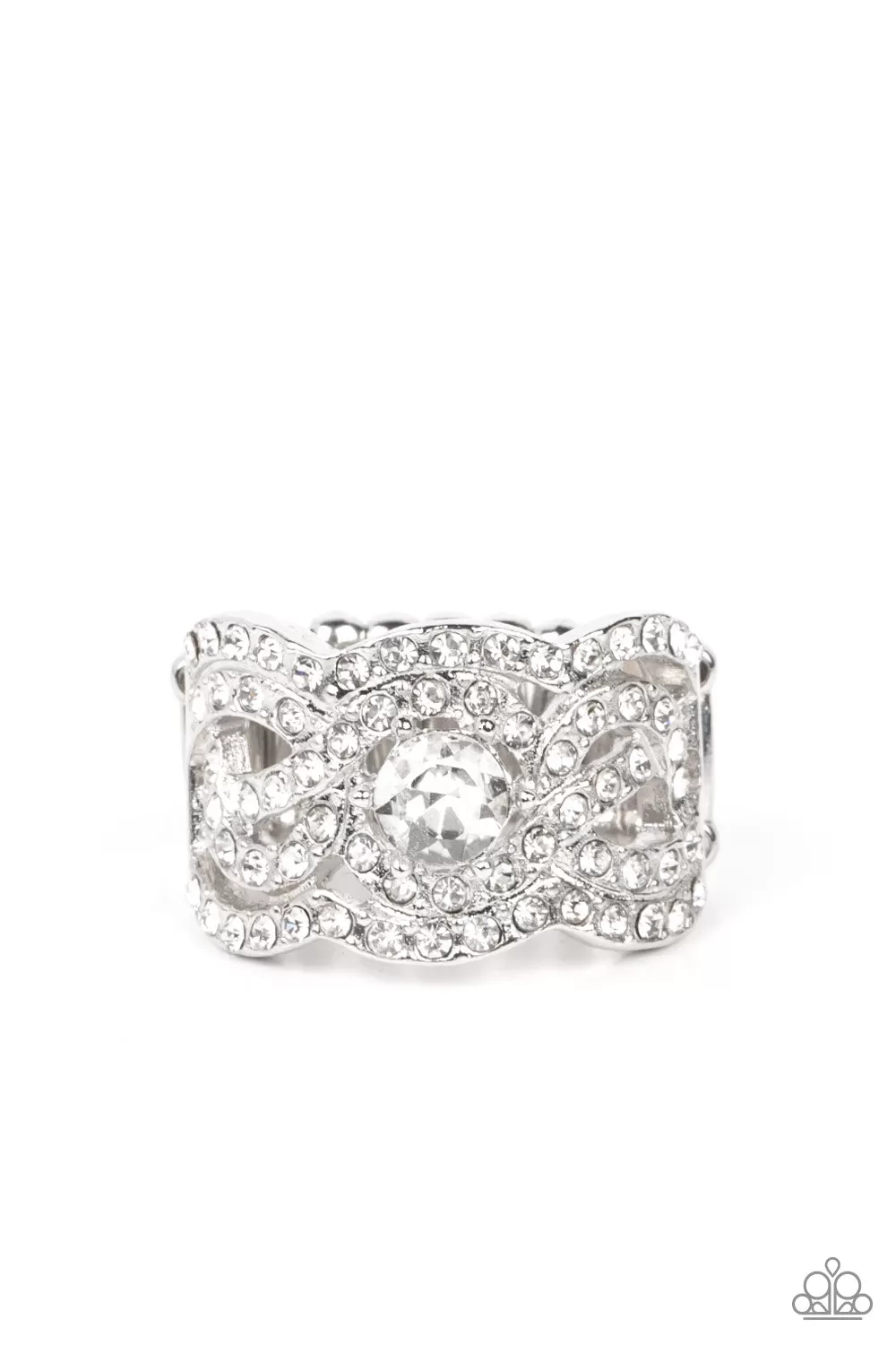 Doting on Dazzle - White Paparazzi Ring