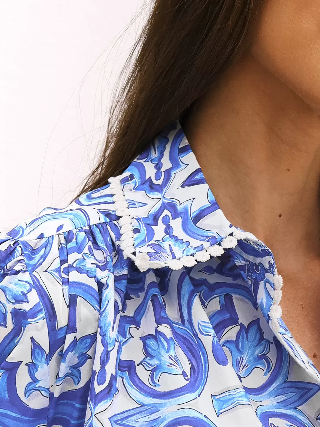 Ekko Printed Flowing Shirt | Blue Mix