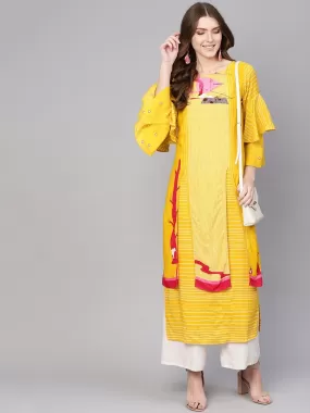 Embroidered Flamingo Kurta