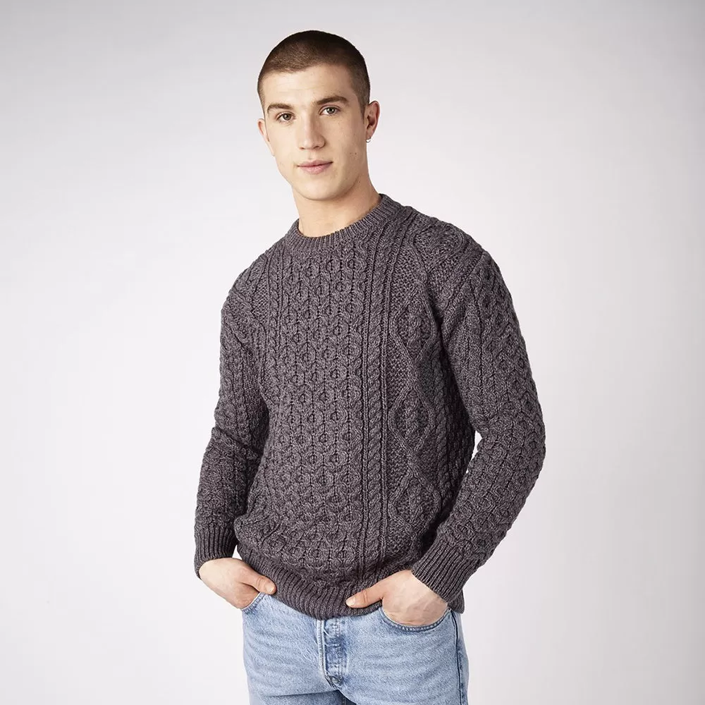 Fearnóg - Men's Aran Knit Crew Neck Sweater