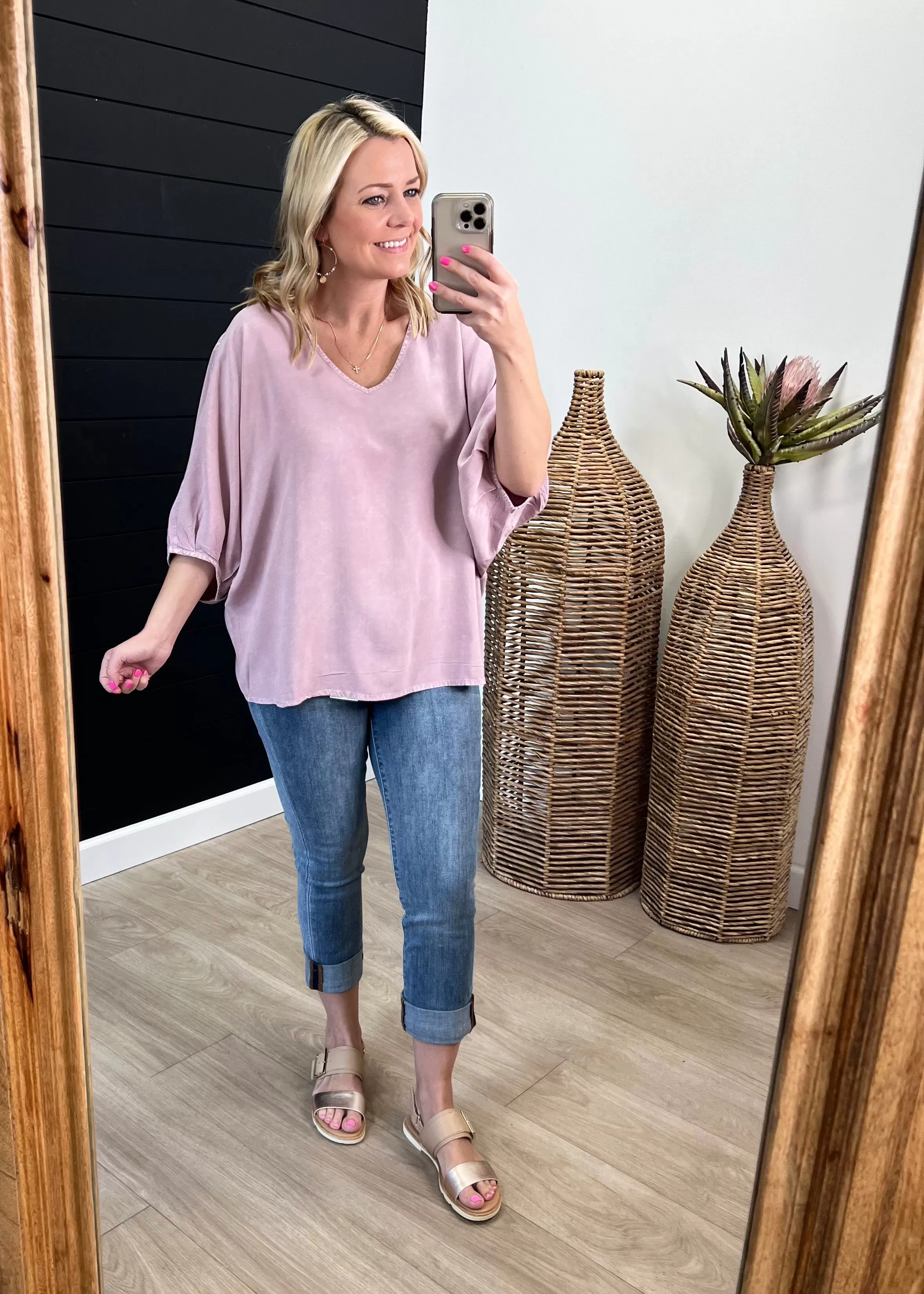 FINAL SALE - Mineral Wash Flowy Tops - 2 Colors!