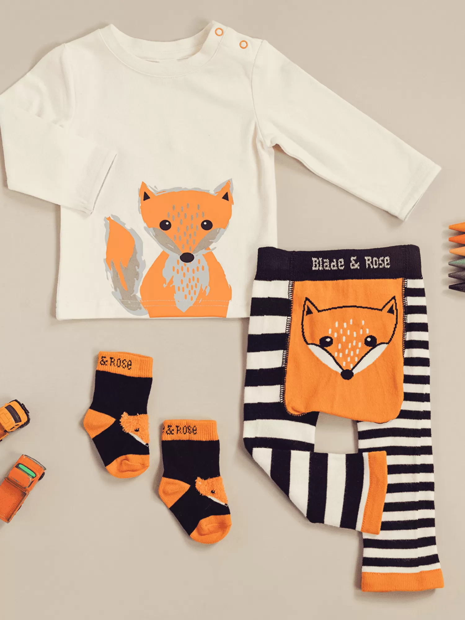 Fluffy Fox Socks, Stl 0-6 år