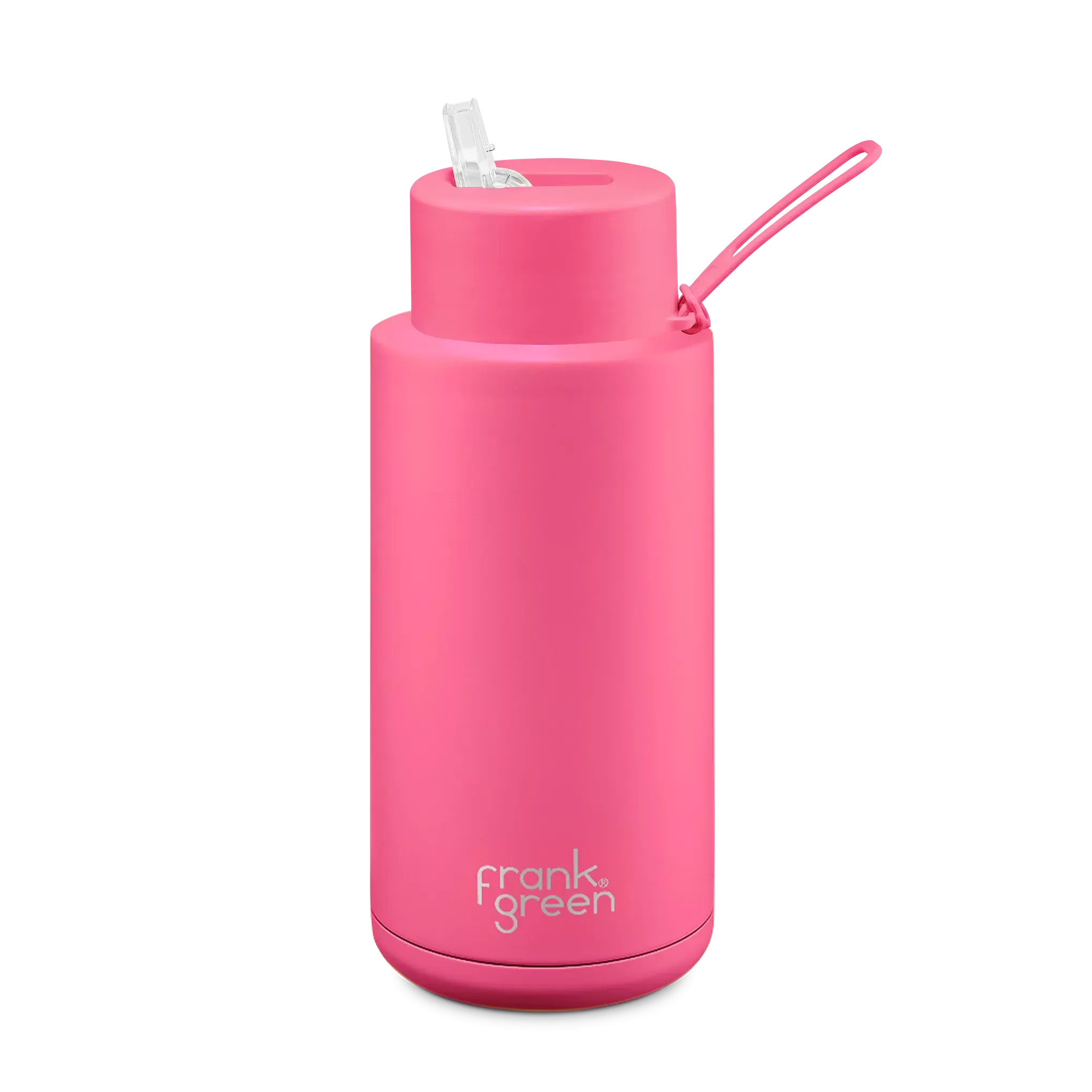 Frank Green Ceramic Reusable Bottle 1L 'Neon Pink'