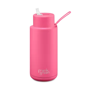 Frank Green Ceramic Reusable Bottle 1L 'Neon Pink'