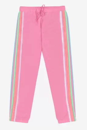 French Terry Cozy Sweatpant - Neon Pink Strapping