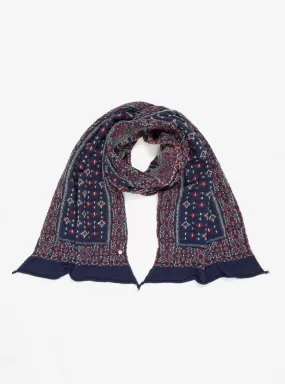 Fulling Wool Happy Scarf Navy Bandana