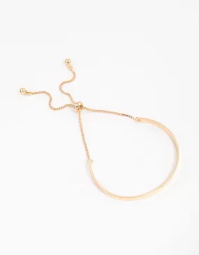 Gold Simple Solid Bangle Toggle Bangle