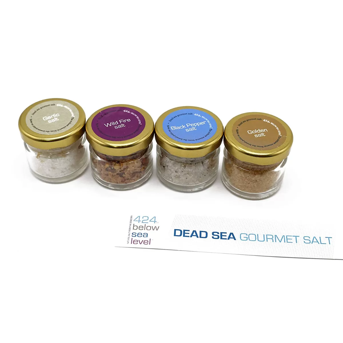 Gourmet Sea Salt 4-Pack - Organic Dead Sea Spices Salt Variety Set 0.88oz