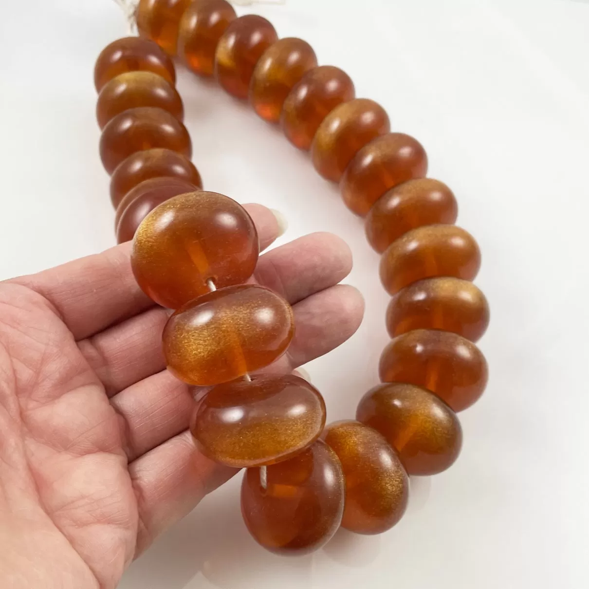 Huge Honey Amber Resin Vintage Beads