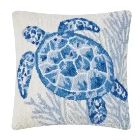 Indigo Turtle Hook Pillow