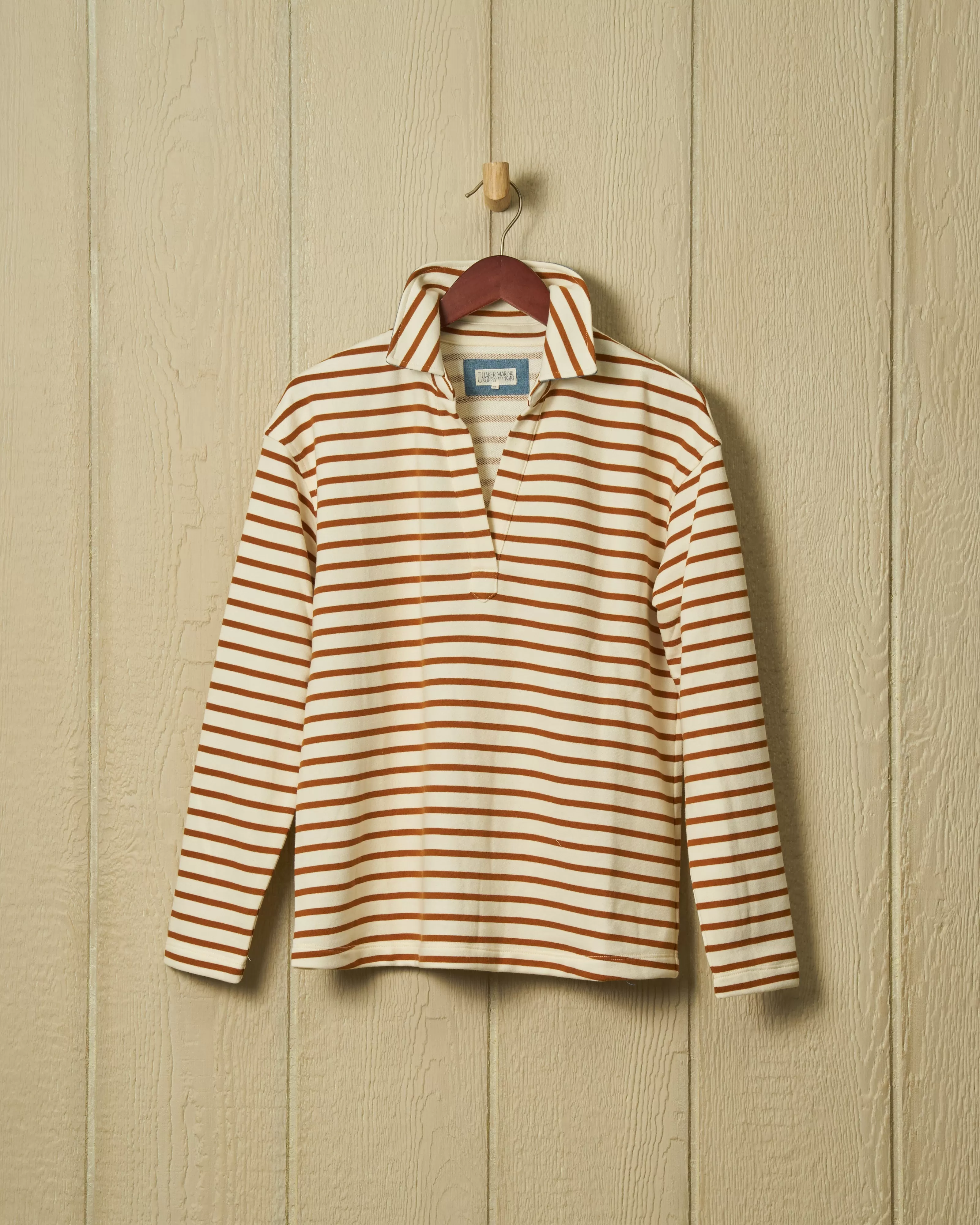 Inlet Pullover in Cream/Acorn Loopback Terry