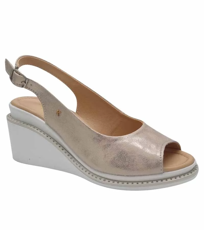 Kate Appleby Womens Gold Wedge Heel Summer Sandal - Pembroke