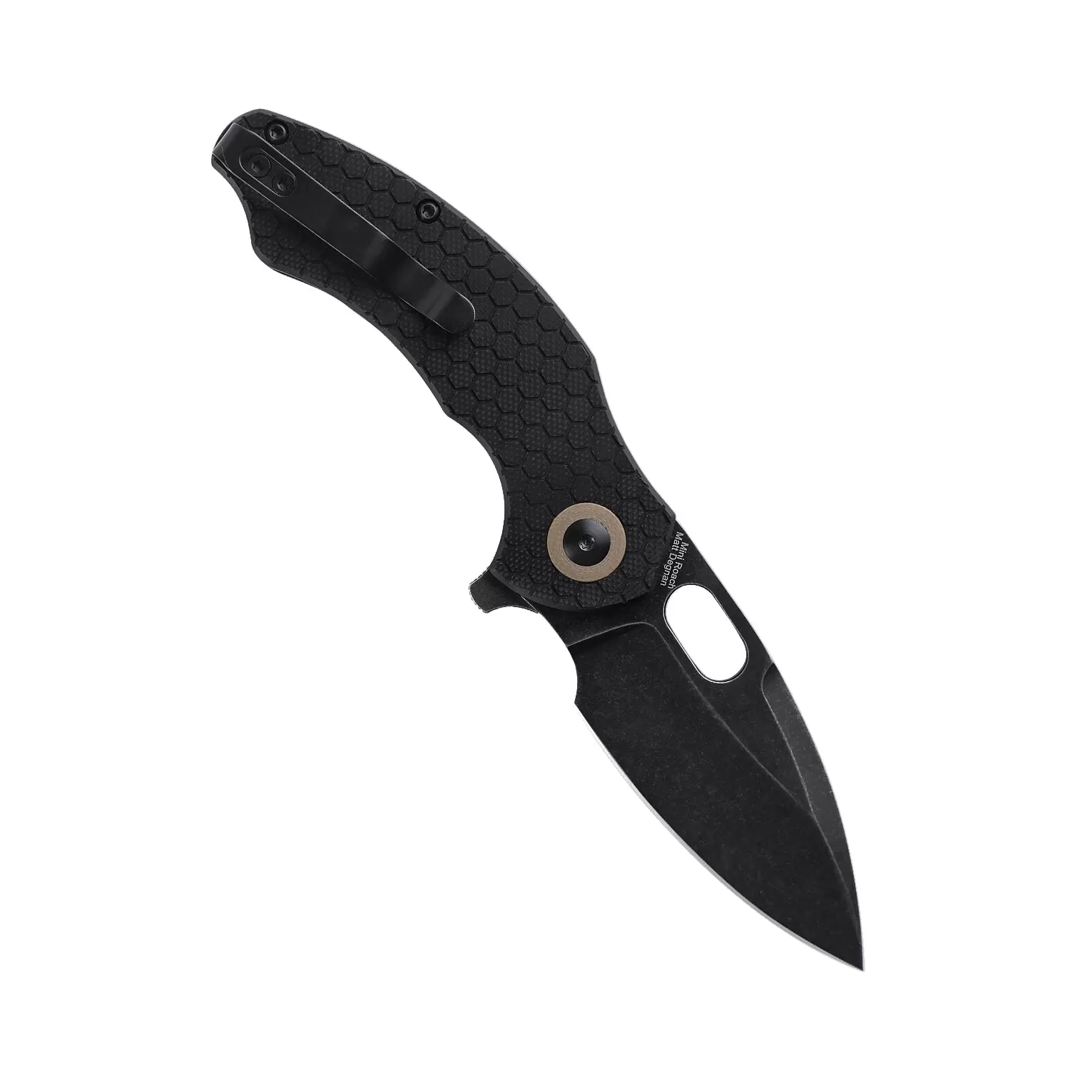 Kizer Degnan Mini Roach Liner Lock Knife Black G-10  Removable Flipper Tab (2.99 Black SW) V3477C2