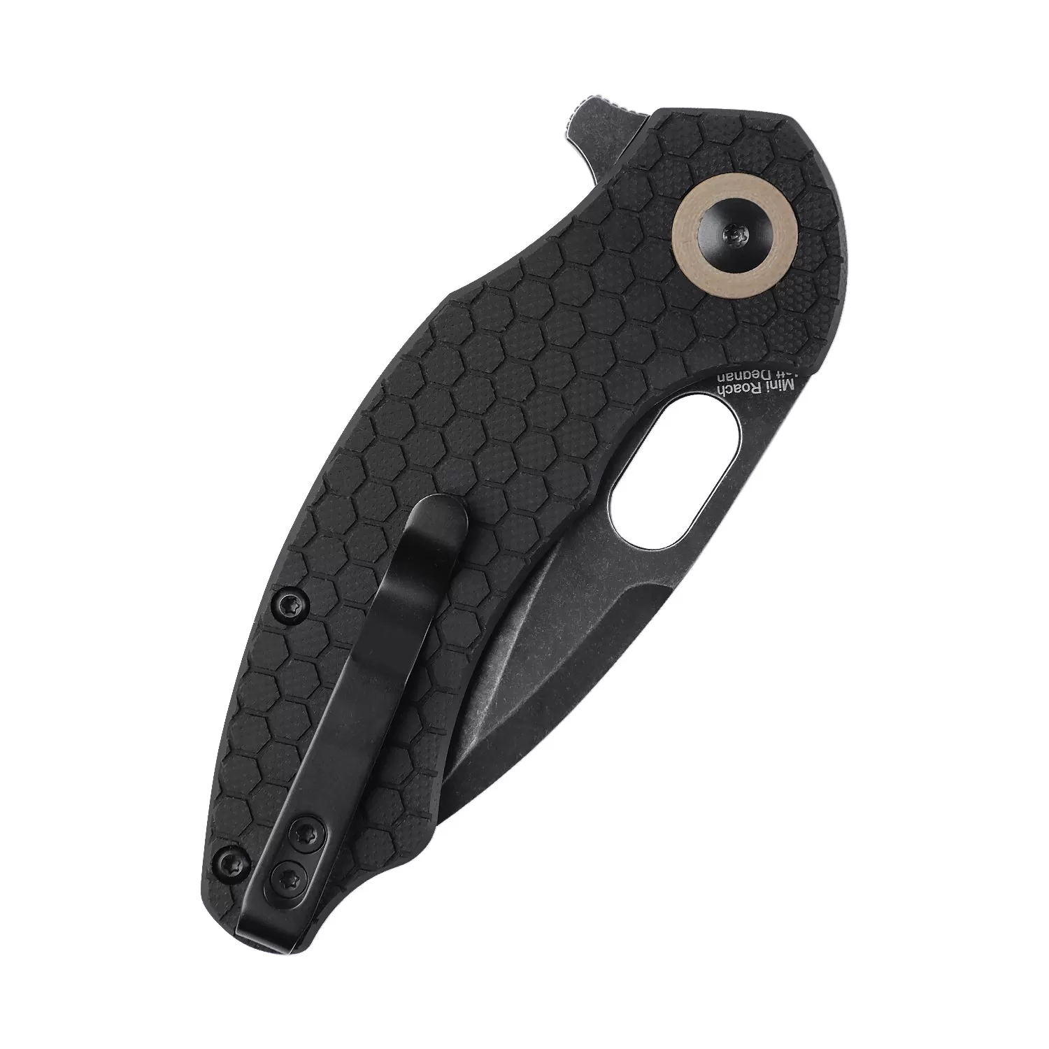 Kizer Degnan Mini Roach Liner Lock Knife Black G-10  Removable Flipper Tab (2.99 Black SW) V3477C2