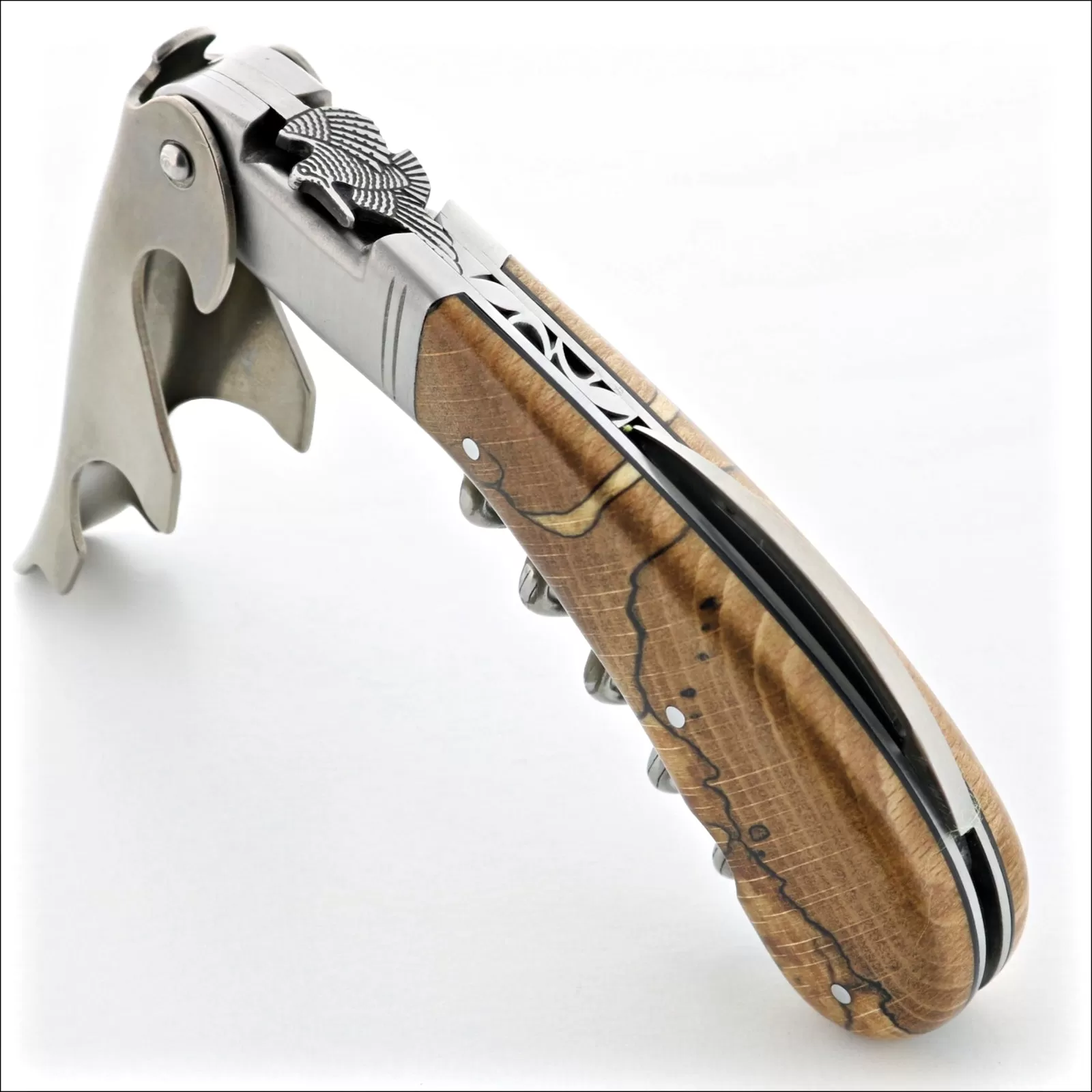 Laguiole Magnum Corkscrew Deco Woodcock - Burled Beech End Grain Corkscrew