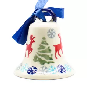 Large Bell-Ornament in Winter Reindeer