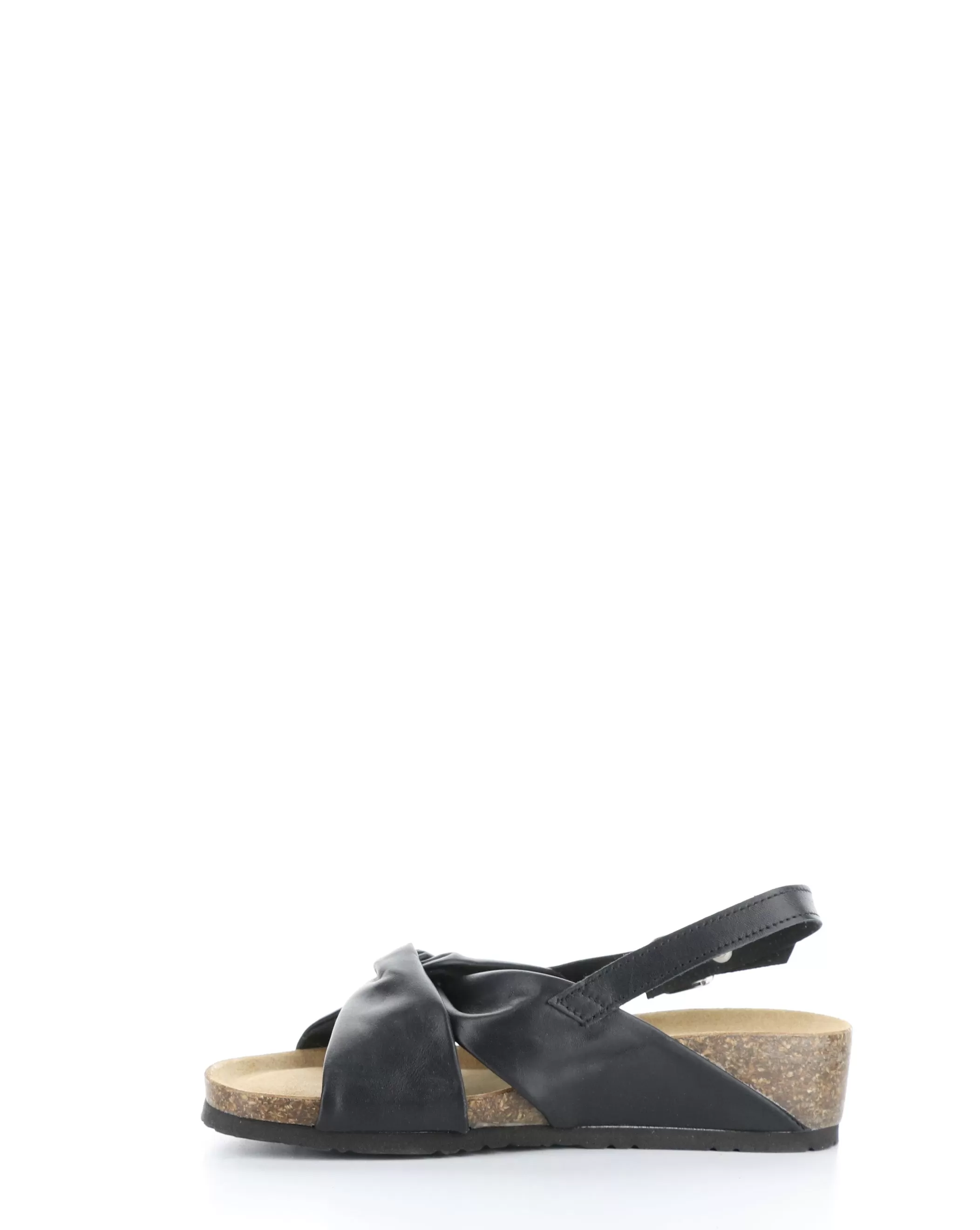 LEOLA BLACK Round Toe Sandals