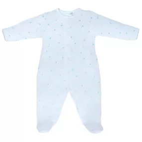 Lightblue Bubble Stars Printed footie | Baby Boy